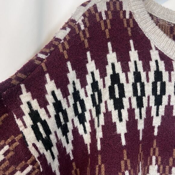 NWT Frye Women Size XL Fair Isle Crewneck Sweater Relaxed Aztec With a Flaw - Picture 4 of 10